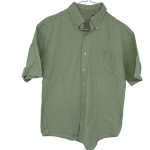 LL Bean Button Up Shirt Medium Short Sleeve Mens Casual Outdoor‎ Hiking Cotton